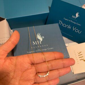 Gold Charm Necklace 14K Gold Plated Zircon Waterproof Hypoallergenic